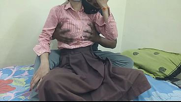 Cewek Kuliahan India Ngentot Sama Pacarnya Di Kamar, Crot Di Dalem