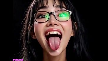 Gadis China Cantik Menjulurkan Lidah Untukmu, Animasi Ai Bikin Greget